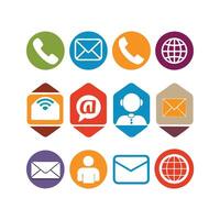 Contact Us icon set collection for websites and mobile applications vector