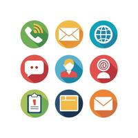 Contact Us icon set collection for websites and mobile applications vector
