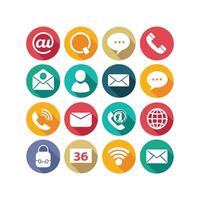 Contact Us icon set collection for websites and mobile applications vector