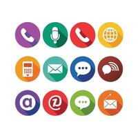 Contact Us icon set collection for websites and mobile applications vector