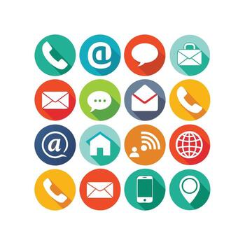 Contact Us icon set collection for websites and mobile applications vector