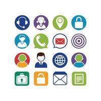 Contact Us icon set collection for websites and mobile applications vector