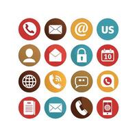 Contact Us icon set collection for websites and mobile applications vector