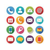 Contact Us icon set collection for websites and mobile applications vector