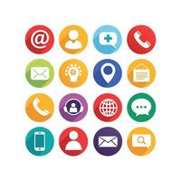 Contact Us icon set collection for websites and mobile applications vector