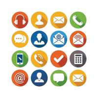 Contact Us icon set collection for websites and mobile applications vector