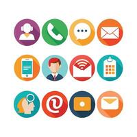 Contact Us icon set collection for websites and mobile applications vector