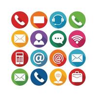 Contact Us icon set collection for websites and mobile applications vector