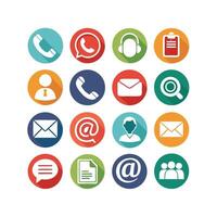 Contact Us icon set collection for websites and mobile applications vector