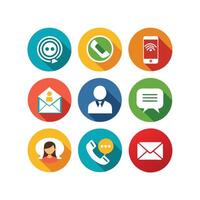 Contact Us icon set collection for websites and mobile applications vector