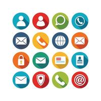 Contact Us icon set collection for websites and mobile applications vector