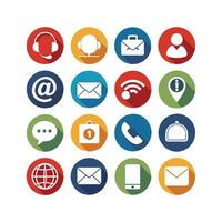 Contact Us icon set collection for websites and mobile applications vector