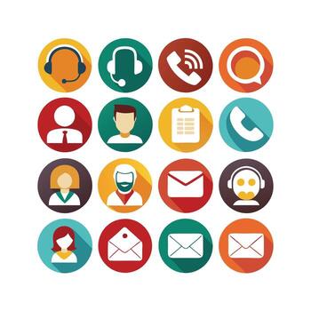 contacto nosotros icono conjunto colección para sitios web y móvil aplicaciones vector