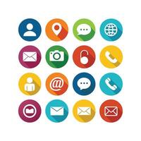 Contact Us icon set collection for websites and mobile applications vector