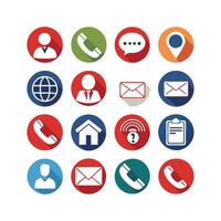Contact Us icon set collection for websites and mobile applications vector