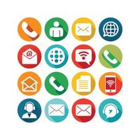 Contact Us icon set collection for websites and mobile applications vector