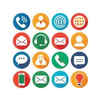Contact Us icon set collection for websites and mobile applications vector
