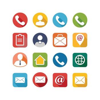 Contact Us icon set collection for websites and mobile applications vector