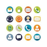 Contact Us icon set collection for websites and mobile applications vector
