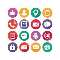 Contact Us icon set collection for websites and mobile applications vector