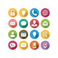 Contact Us icon set collection for websites and mobile applications vector