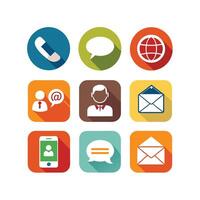 Contact Us icon set collection for websites and mobile applications vector