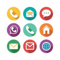 Contact Us icon set collection for websites and mobile applications vector