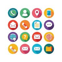 Contact Us icon set collection for websites and mobile applications vector