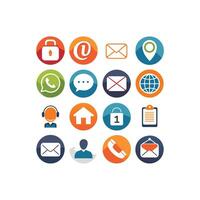 Contact Us icon set collection for websites and mobile applications vector