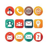 Contact Us icon set collection for websites and mobile applications vector