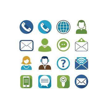 contacto nosotros icono conjunto colección para sitios web y móvil aplicaciones vector