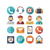 Contact Us icon set collection for websites and mobile applications vector