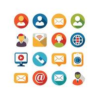 Contact Us icon set collection for websites and mobile applications vector