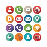Contact Us icon set collection for websites and mobile applications vector