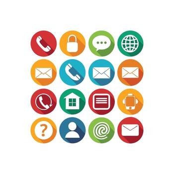 Contact Us icon set collection for websites and mobile applications vector