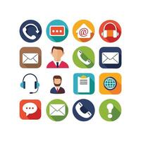 Contact Us icon set collection for websites and mobile applications vector