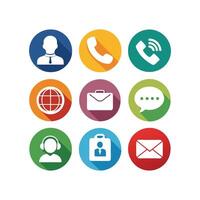 Contact Us icon set collection for websites and mobile applications vector