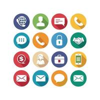 Contact Us icon set collection for websites and mobile applications vector