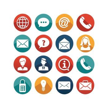 Contact Us icon set collection for websites and mobile applications vector