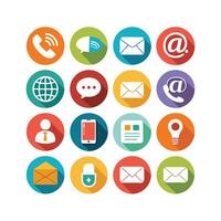 Contact Us icon set collection for websites and mobile applications vector