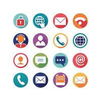 Contact Us icon set collection for websites and mobile applications vector