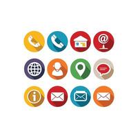 Contact Us icon set collection for websites and mobile applications vector