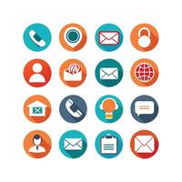 Contact Us icon set collection for websites and mobile applications vector