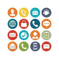 Contact Us icon set collection for websites and mobile applications vector