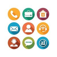 Contact Us icon set collection for websites and mobile applications vector