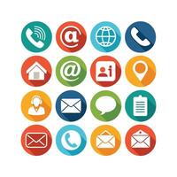 Contact Us icon set collection for websites and mobile applications vector