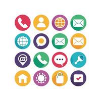 Contact Us icon set collection for websites and mobile applications vector