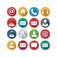 Contact Us icon set collection for websites and mobile applications vector