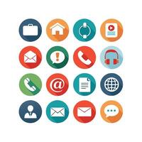Contact Us icon set collection for websites and mobile applications vector