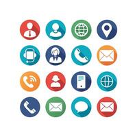 Contact Us icon set collection for websites and mobile applications vector